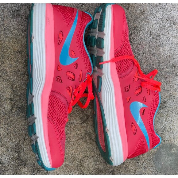 Nike Dual Fusion Lite Hot Pink Blue Running Shoes Women Size 8.5 - Picture 6 of 8